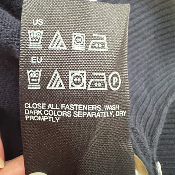 Tommy Hilfiger XL Cotton Cardigan Sweater Blue Teal White Striped Button Up - Picture 7 of 8